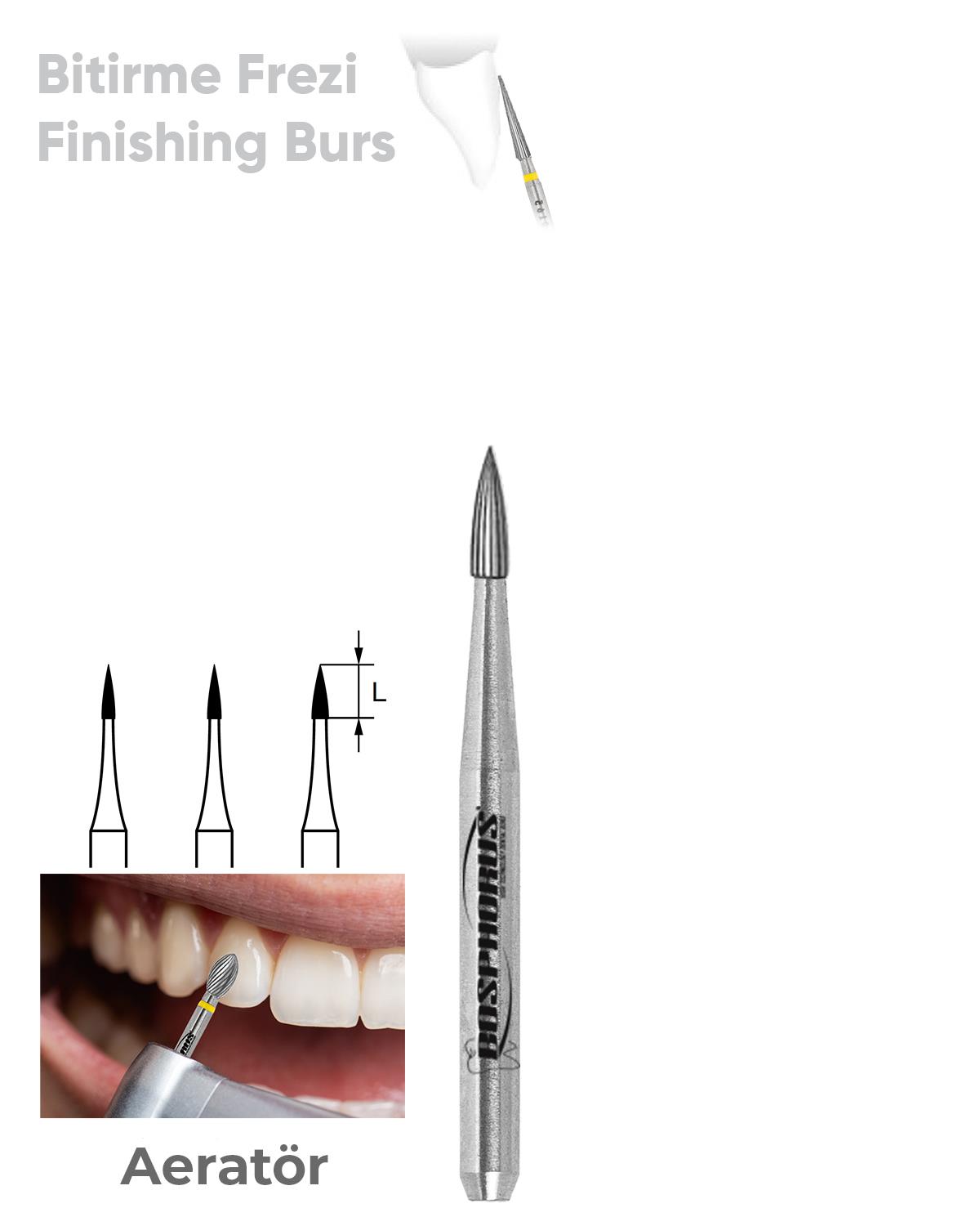 500314496Bos Aeratör Tungsten Karbit Alev Uçlu, Bitirme Frez
