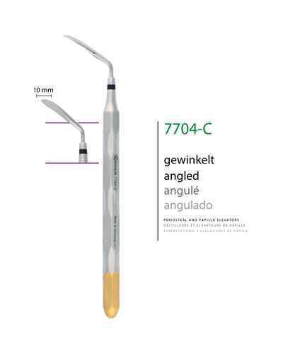 Açılı Oval Periost Elevatörü 10mm 17,5cm