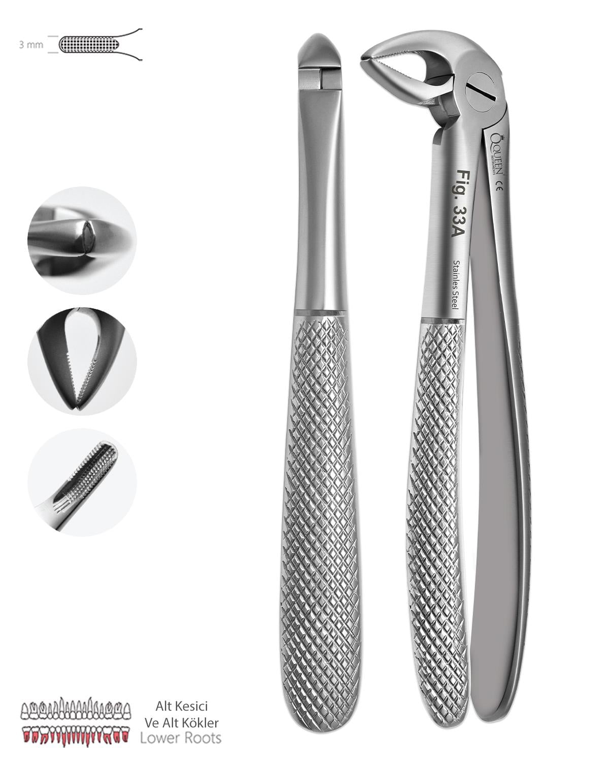 Alt Kesici Davyesi Fig. 33A 3,5mm 14cm