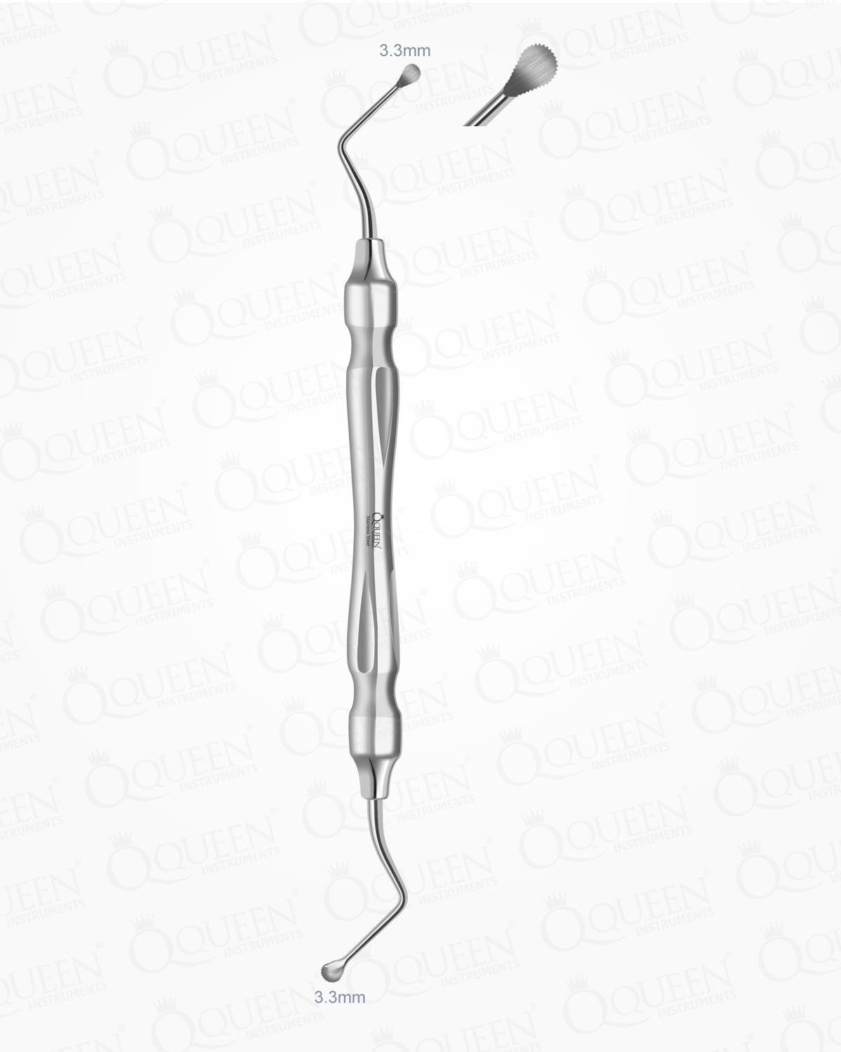 Cerrahi Küret Lucas SAP ÖZELLİĞİ: Çelik Yuvarlak Cerrahi Küret UÇ ÖZELLİĞİ: Çelik Çift Taraflı Tırtıklı Doğrusal Oval Cerrahi Küret SAP ÇAPI: 12mm UÇ ÖLÇÜSÜ: 3.3mm BOY: 19cm Tek 1 Ad./Pkt