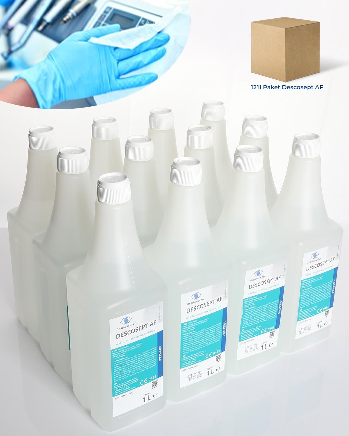 Descosept AF, Kullanıma Hazır Hızlı Yüzey Dezenfektanı, 1 Lt., 12 Ad.