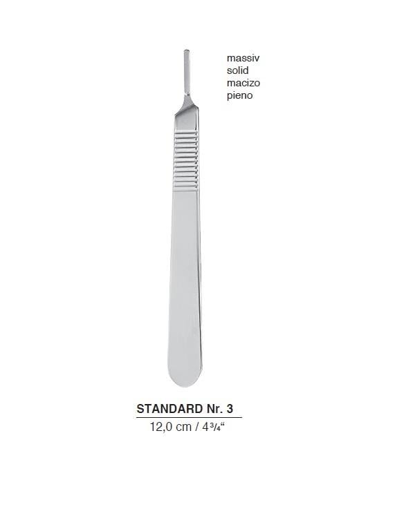 Doğrusal Bistüri Sapı No.3 12cm