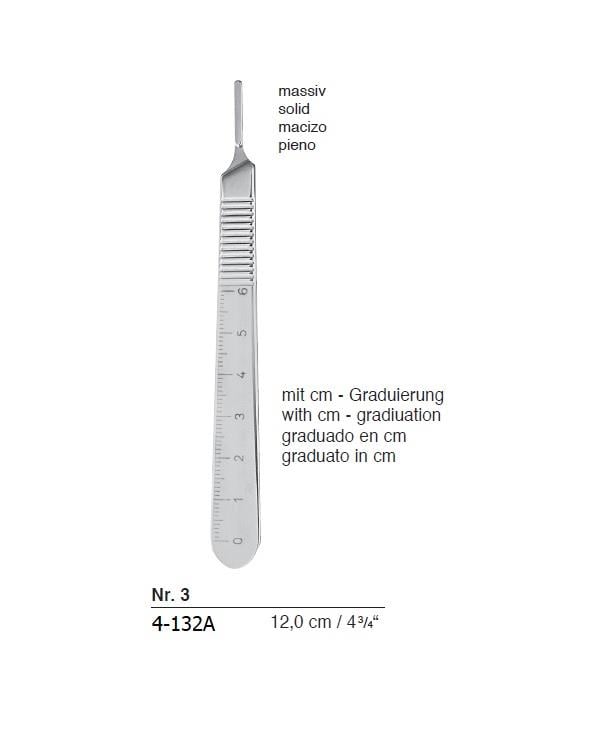 Doğrusal Bistüri Sapı No.3 12cm
