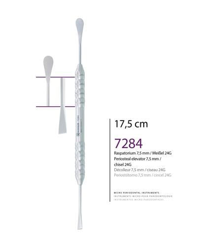 Doğrusal Oval/Keski Periost Elevatörü 24G Chisel 7.5mm 17,5cm