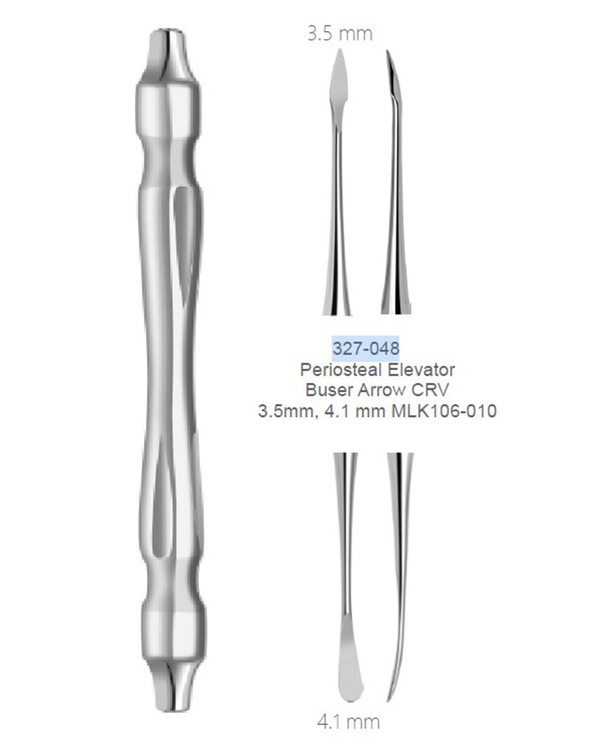 Doğrusal Oval/Ok Uç Periost Elevatörü BUSER 3.5mm/4.1mm 18cm