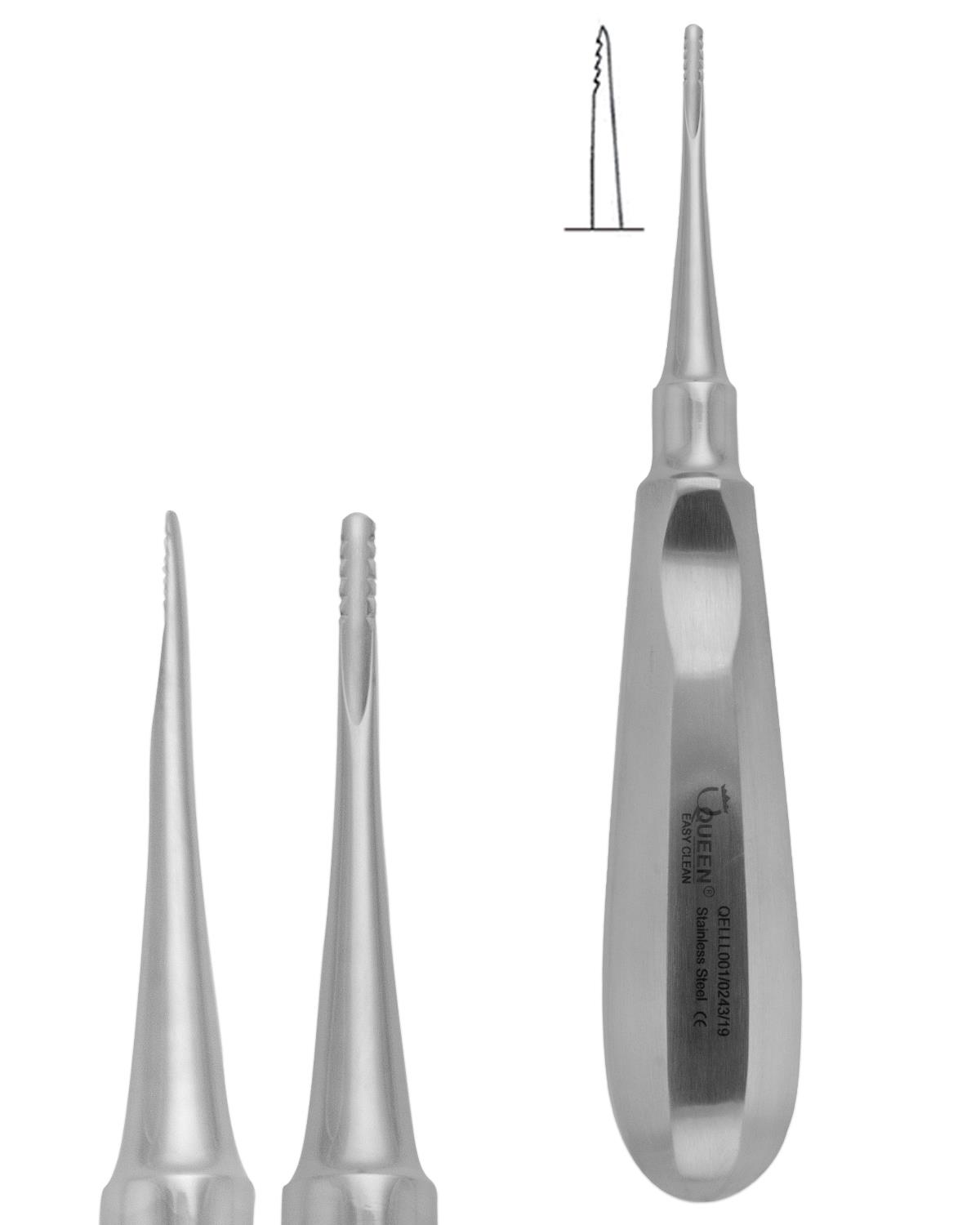 Düz Tırtıklı Elevatör Lindo-Levian 2,5mm 15,5cm
