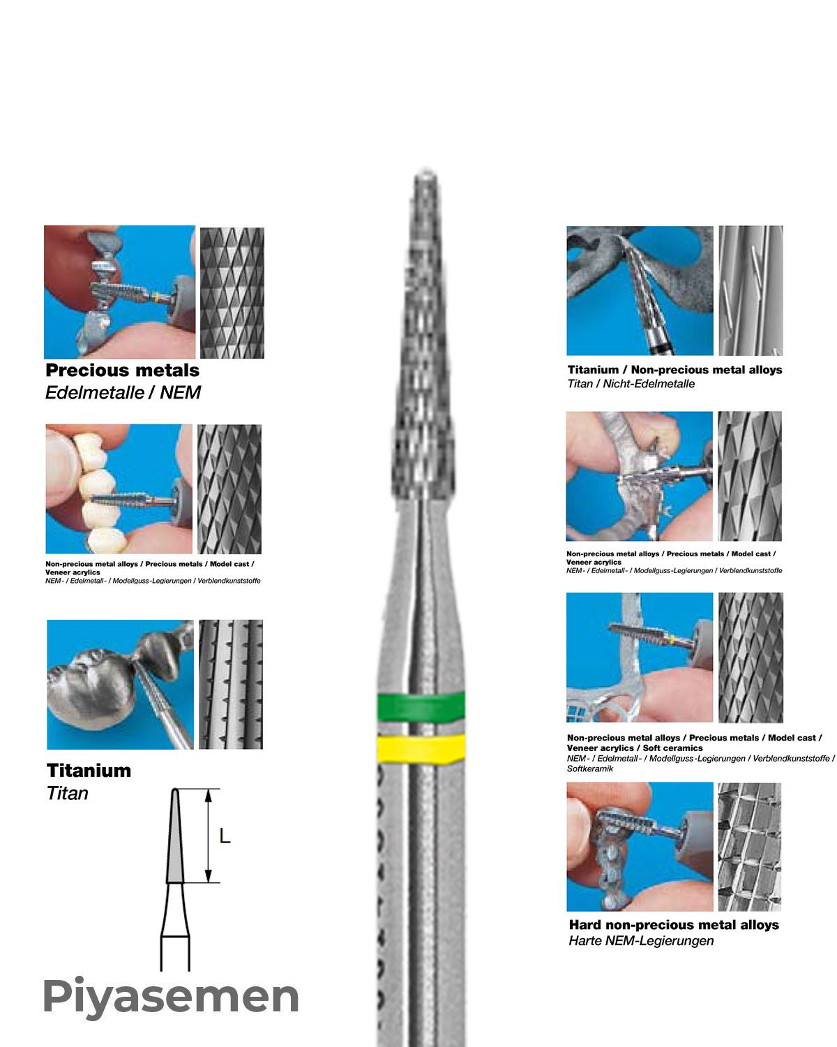 HBCC136 Piyesemen Tungsten Karbit Yuvarlak Bitim Konik, Laboratuvar Frez