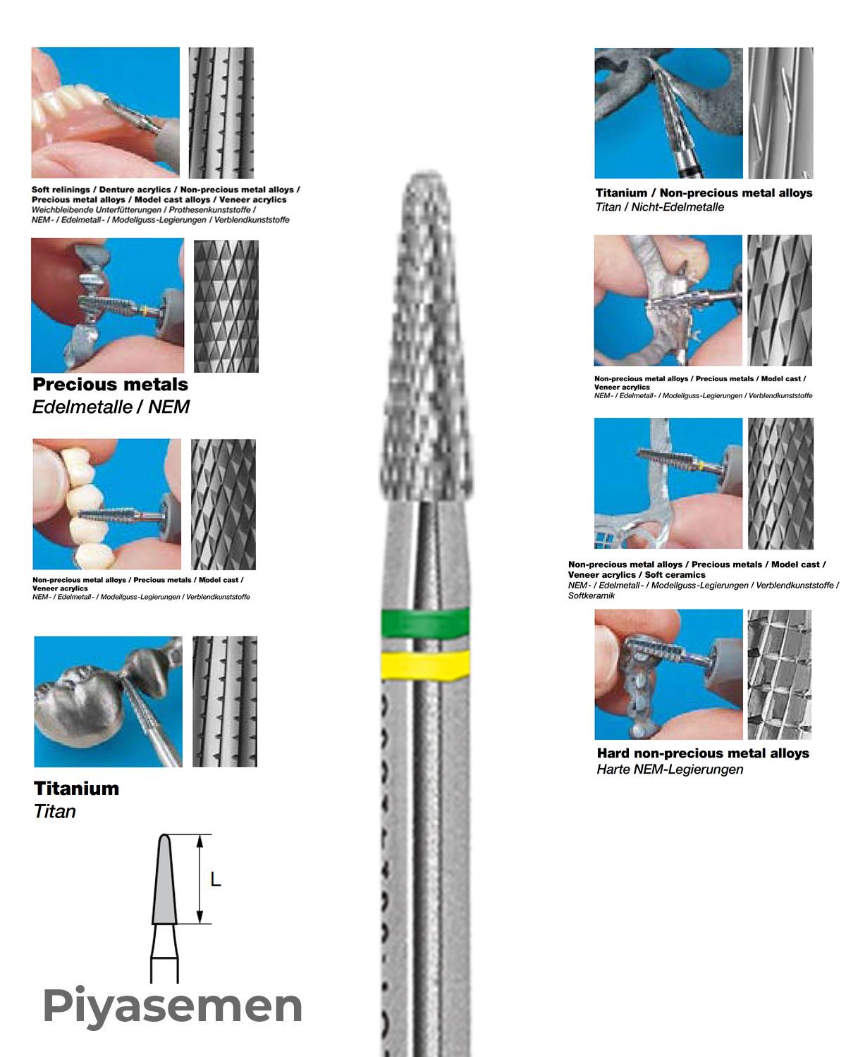 HBCC138 Piyesemen Tungsten Karbit Yuvarlak Bitim Konik, Laboratuvar Frez