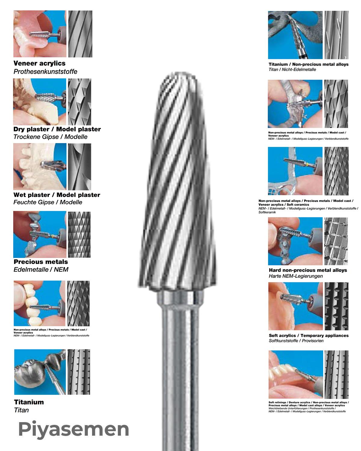 HBCC79 Piyesemen Tungsten Karbit Yuvarlak Bitim Konik, Laboratuvar Frez