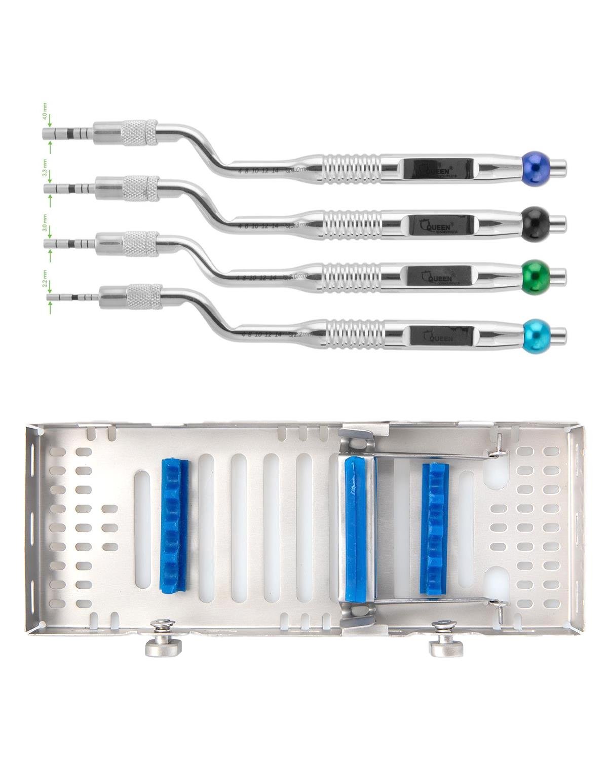 İç Bükey L açılı Osteotom 2.5/3/3.5/4mm 17cm 4 Ad./Kaset