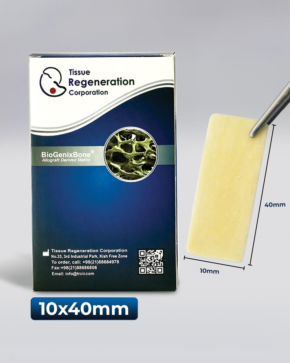 Kemik Plakası, Cortical Strut Plate  10*40 mm (w)= 9-11mm  (L)=39-41 mm 0.7<T<1.2 mm