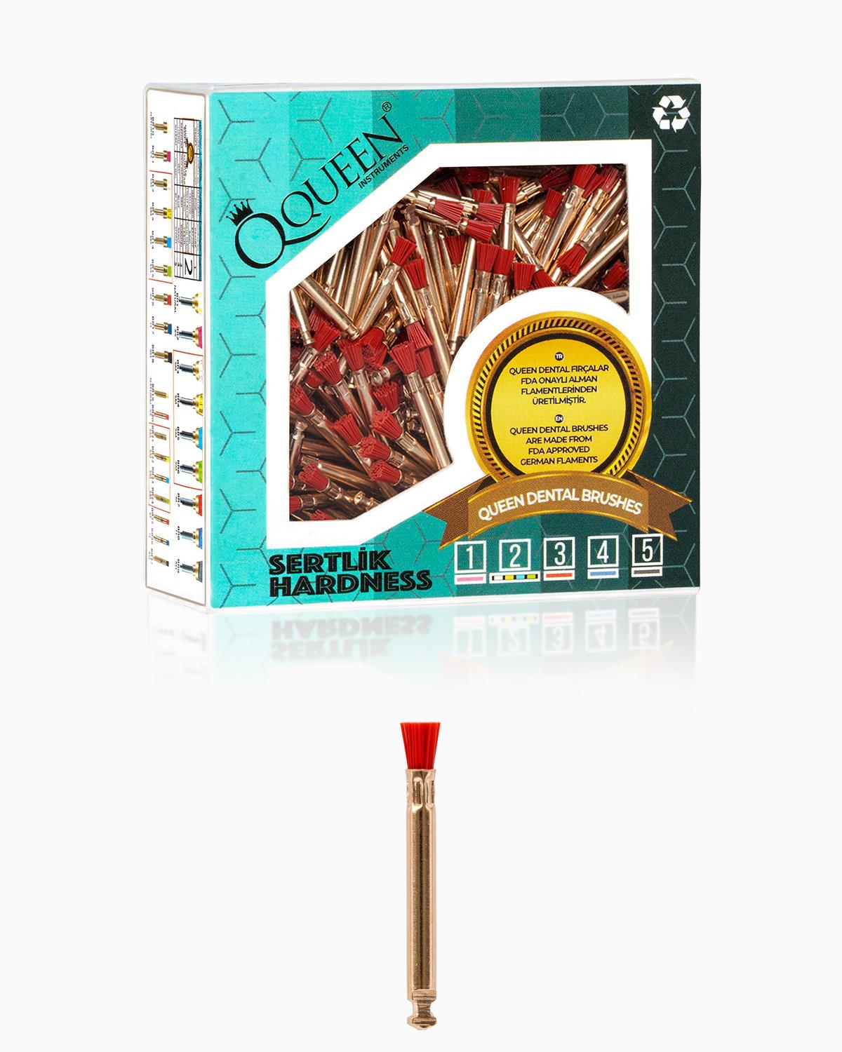 Kırmızı orta sertlik (Sertlik 3) polisaj fırçası 3mm