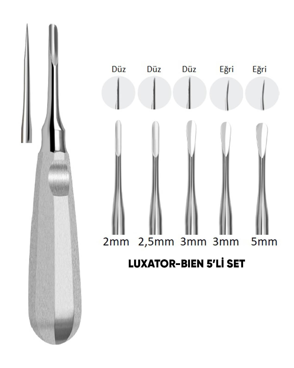 Lüxatör Elevatör Seti Lüxatör 5 Parça/Pkt