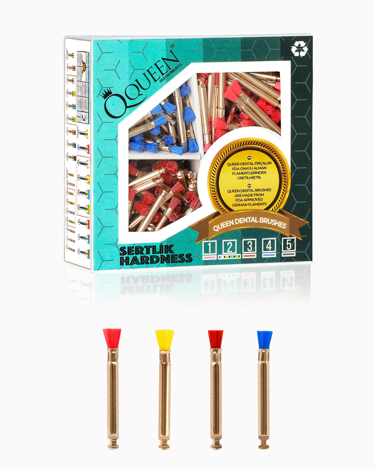 Polisaj Fırçası, İnce Mikro Tip, Karısık 4 Renk, 4 Sertlikte, 3mm.