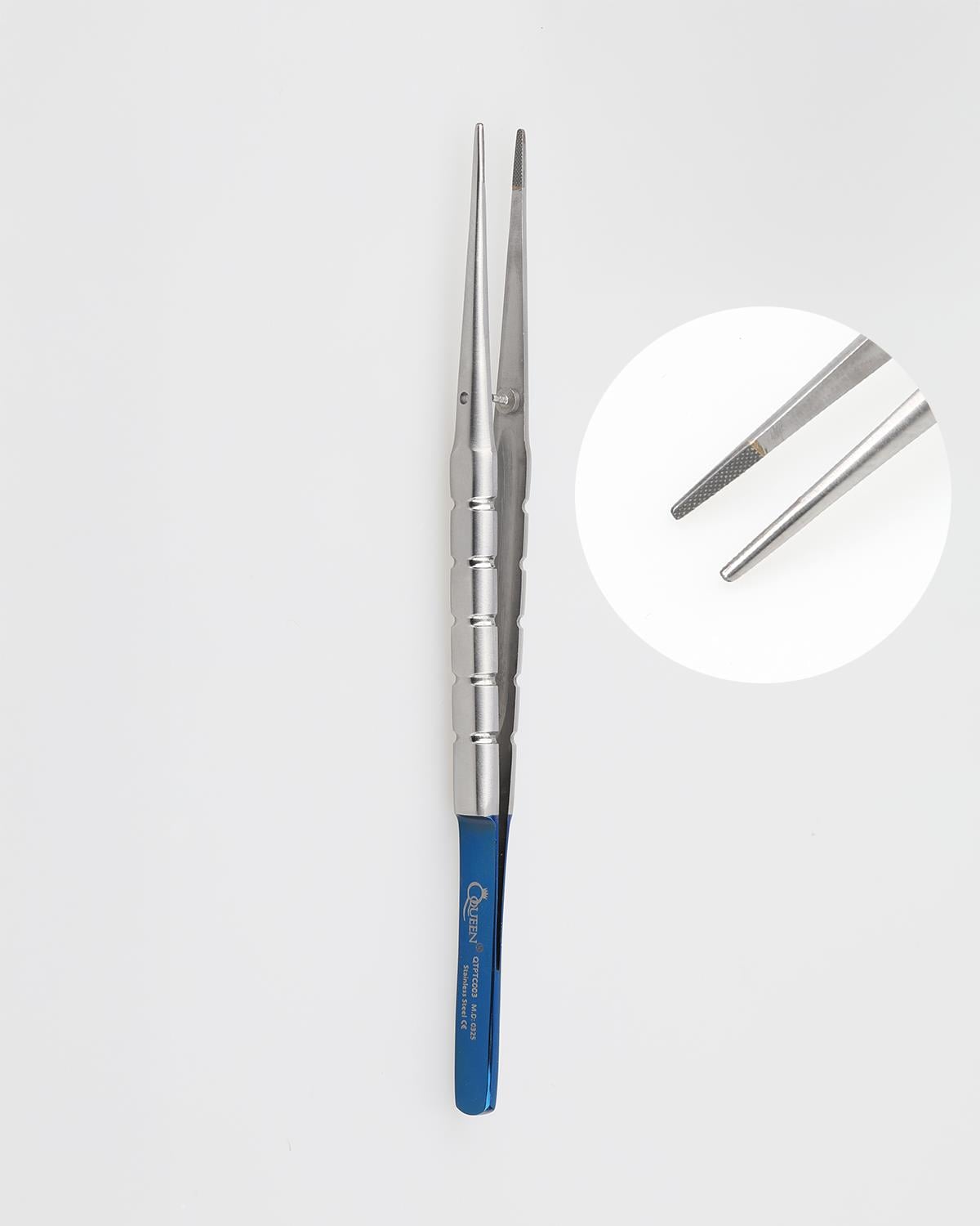 Queen TC Tungsten Carbide Düz Dişsiz Penset 0-4mm 14cm - QTPTC003