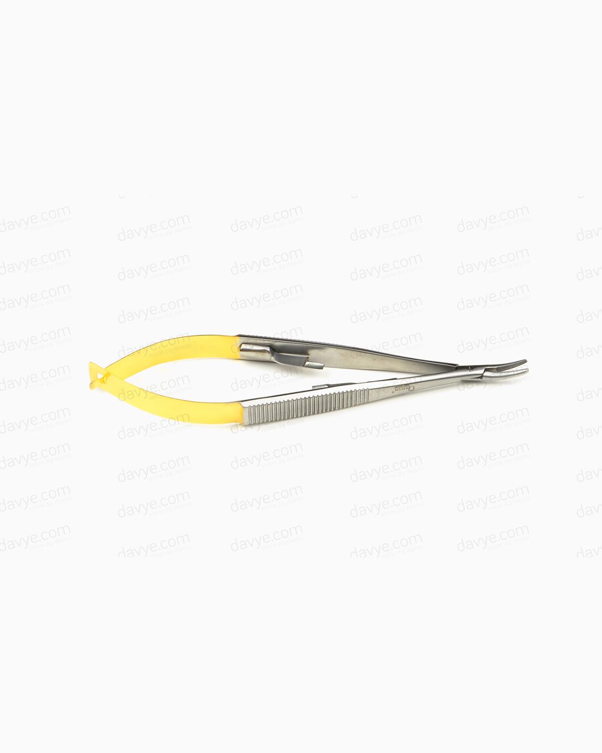 Queen TC Tungsten Carbide Eğri Mikro Portegü Castroviejo 14cm - QMICNHTC002