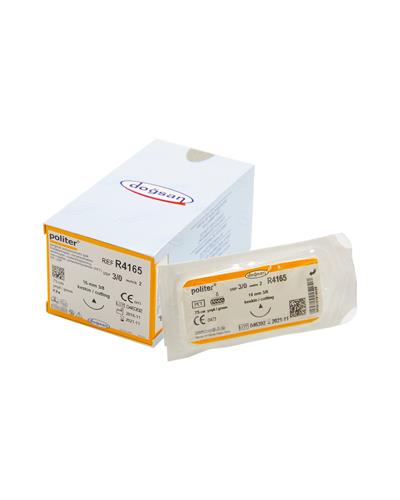 R4165 Politer 3/0 16 3/8 Keskin (Δ) 75cm Polyester Emilemeyen Sütür 12 Ad./Pkt