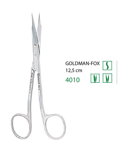 S Eğri Cerrahi Makas Goldmann-Fox 12,5cm