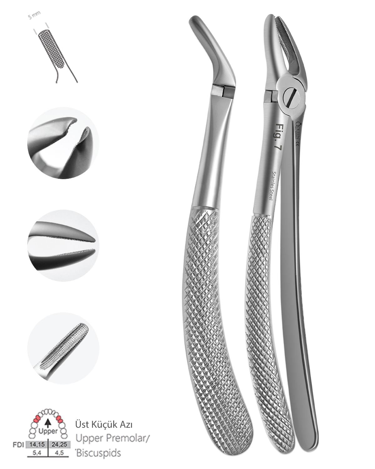 Üst Premolar Davyesi Fig. 7 4,75mm 16,3cm