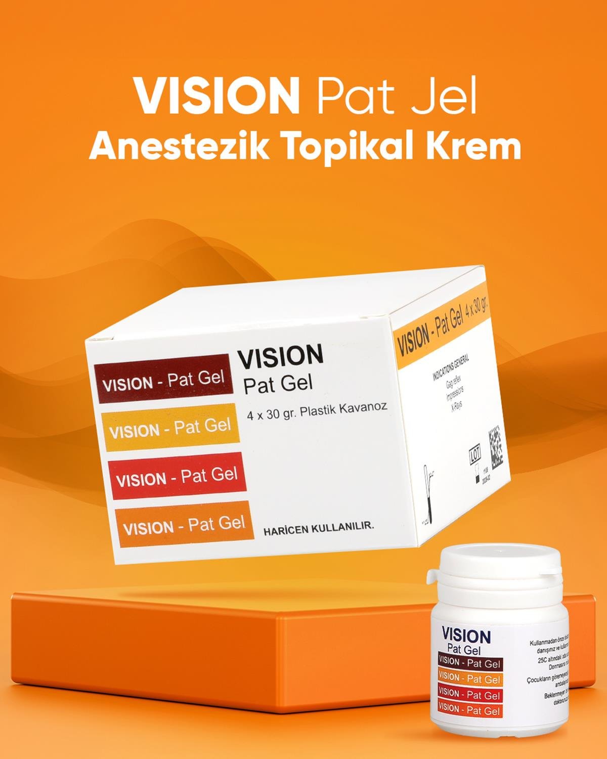 Vision Pat Jel % 20, Vision Muz Aromalı Topikal Anestezik Krem, Benzokain 20 mg