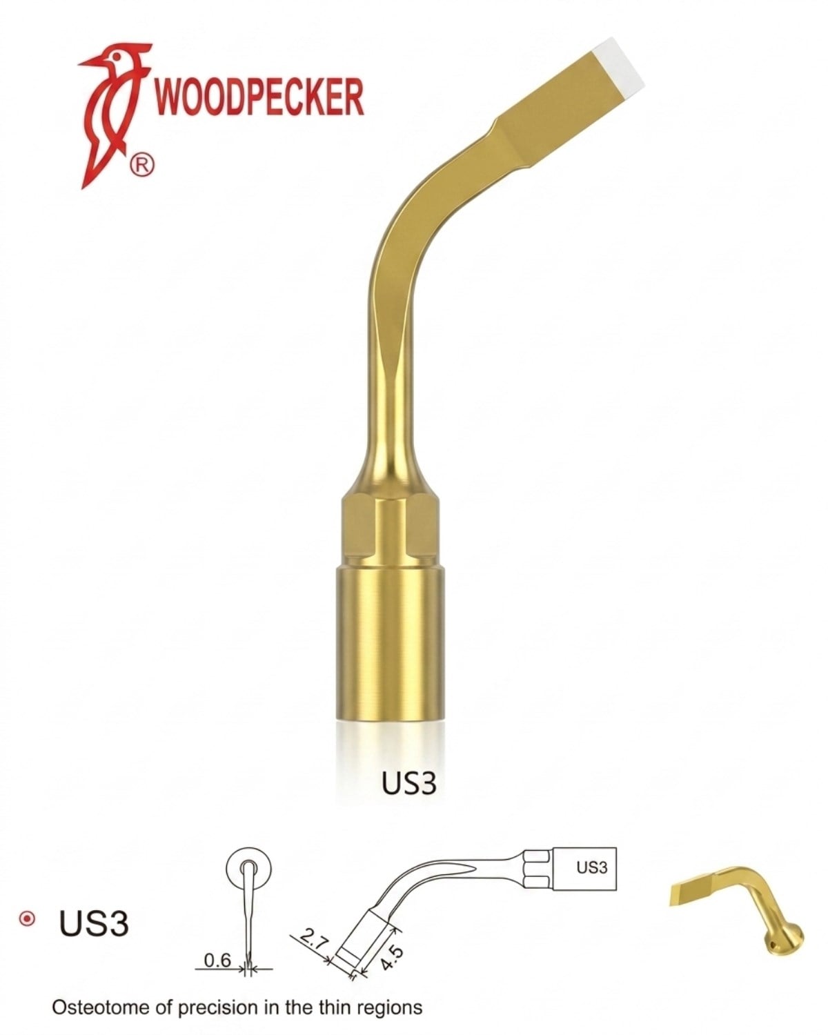 Woodpecker US3 Ultrasurgery Kemik Kesme Ucu