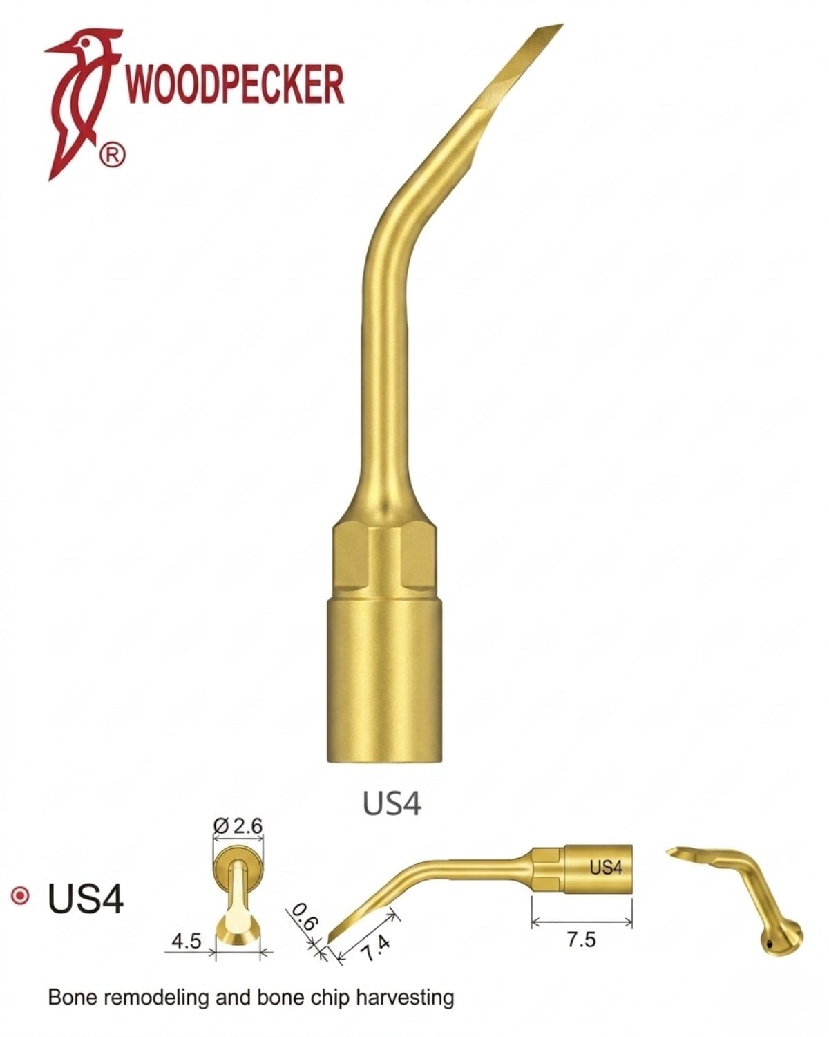 Woodpecker US4 Piezzo Ultrasurgery Kemik Kesme Ucu