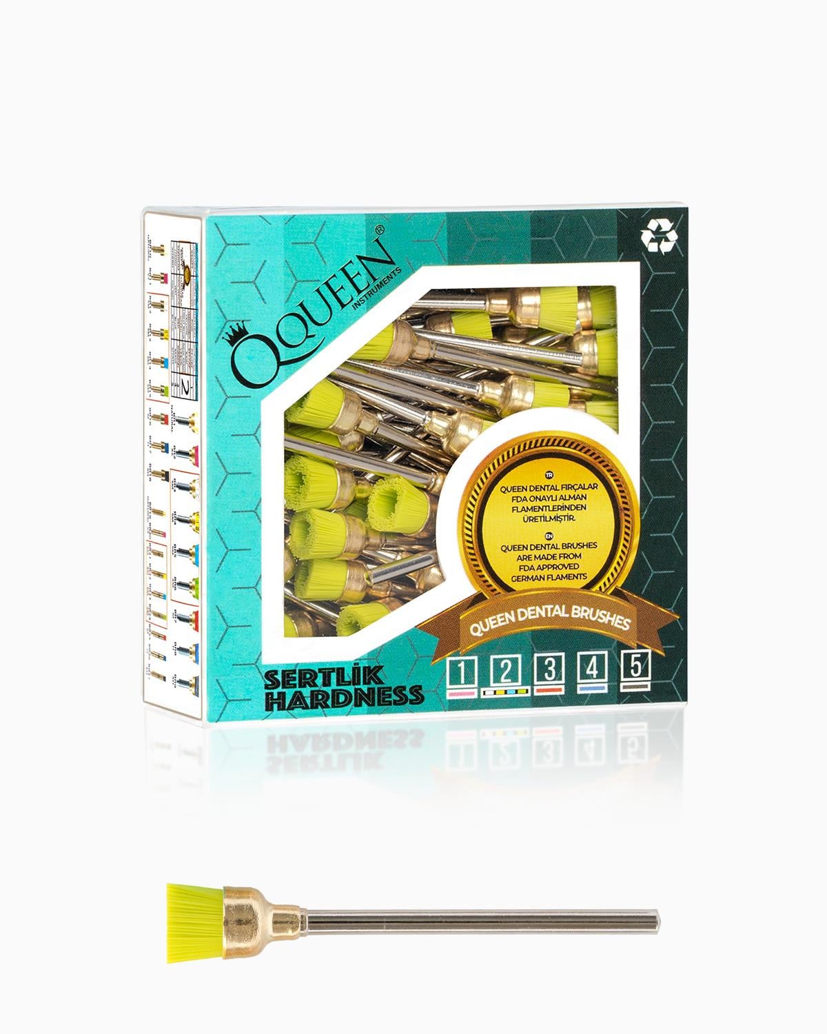 Yesil yumusak (Sertlik:2) polisaj fırçası 7mm.