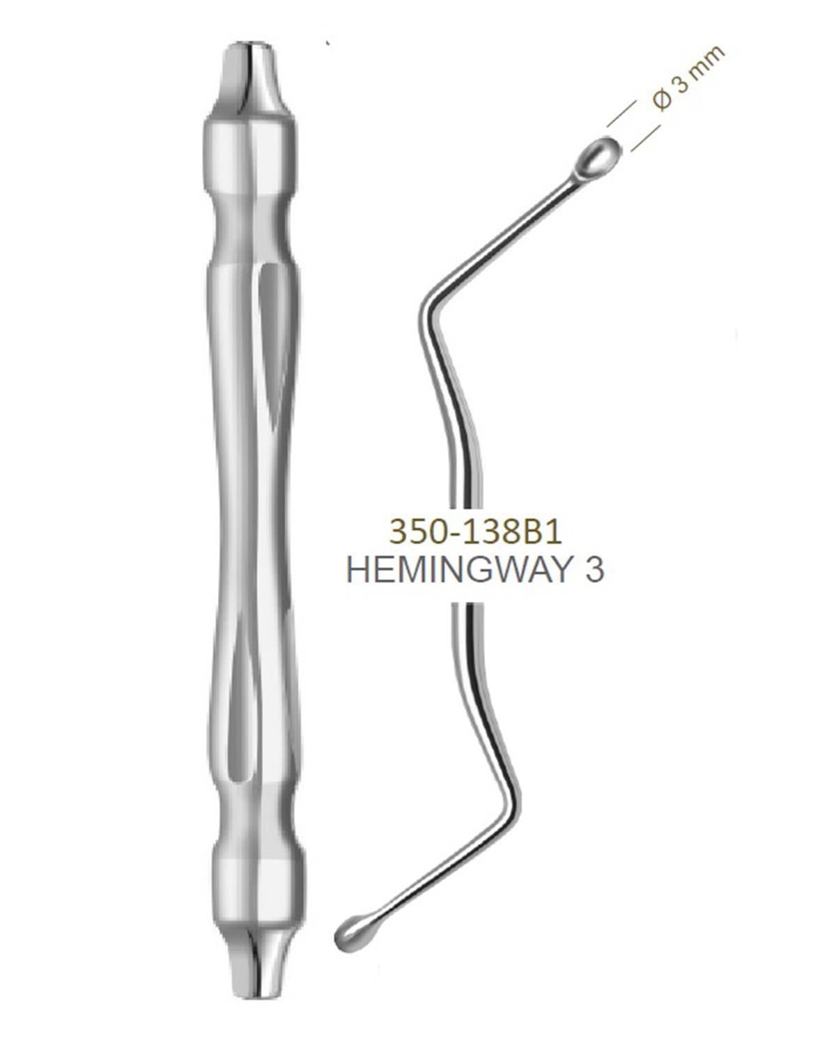 Z Açılı, Kaşık Cerrahi Küret HEMINGWAY 2 2.5mm 19cm