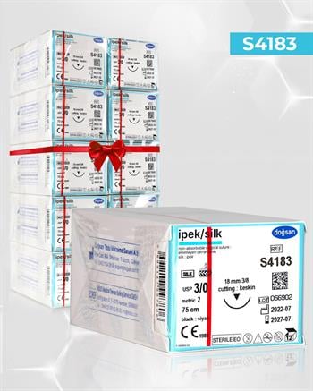 SET00064 İpek 3/0 18 3/8 Keskin (▼) 75cm İpek Emilemeyen Sütür 10 Kt./Set
