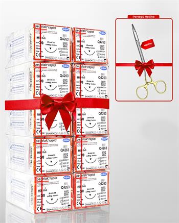 SET00092 Pegelak Rapid 3/0 26 3/8 Keskin (▼) 75cm PGLA Emilebilir Sütür 12 Ad./Pkt (TC Portegü Hediyeli)