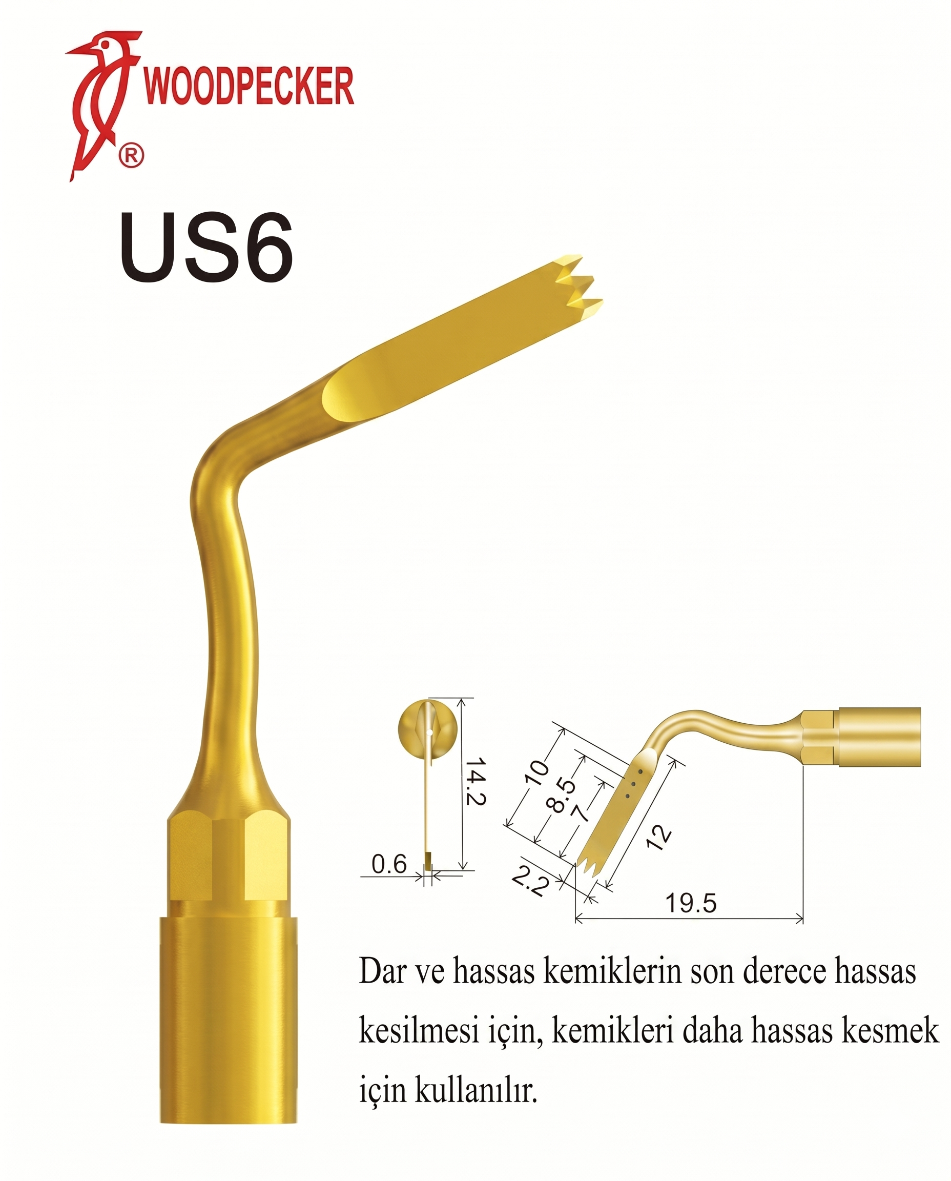 Woodpecker US6 Piezzo Surgery Kemik Kesme Ucu