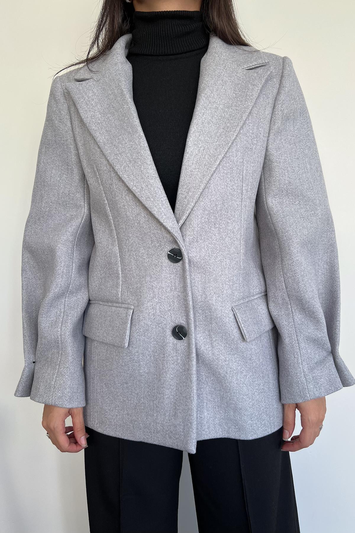 BLAZER KESİM KAŞE CEKET GRİ