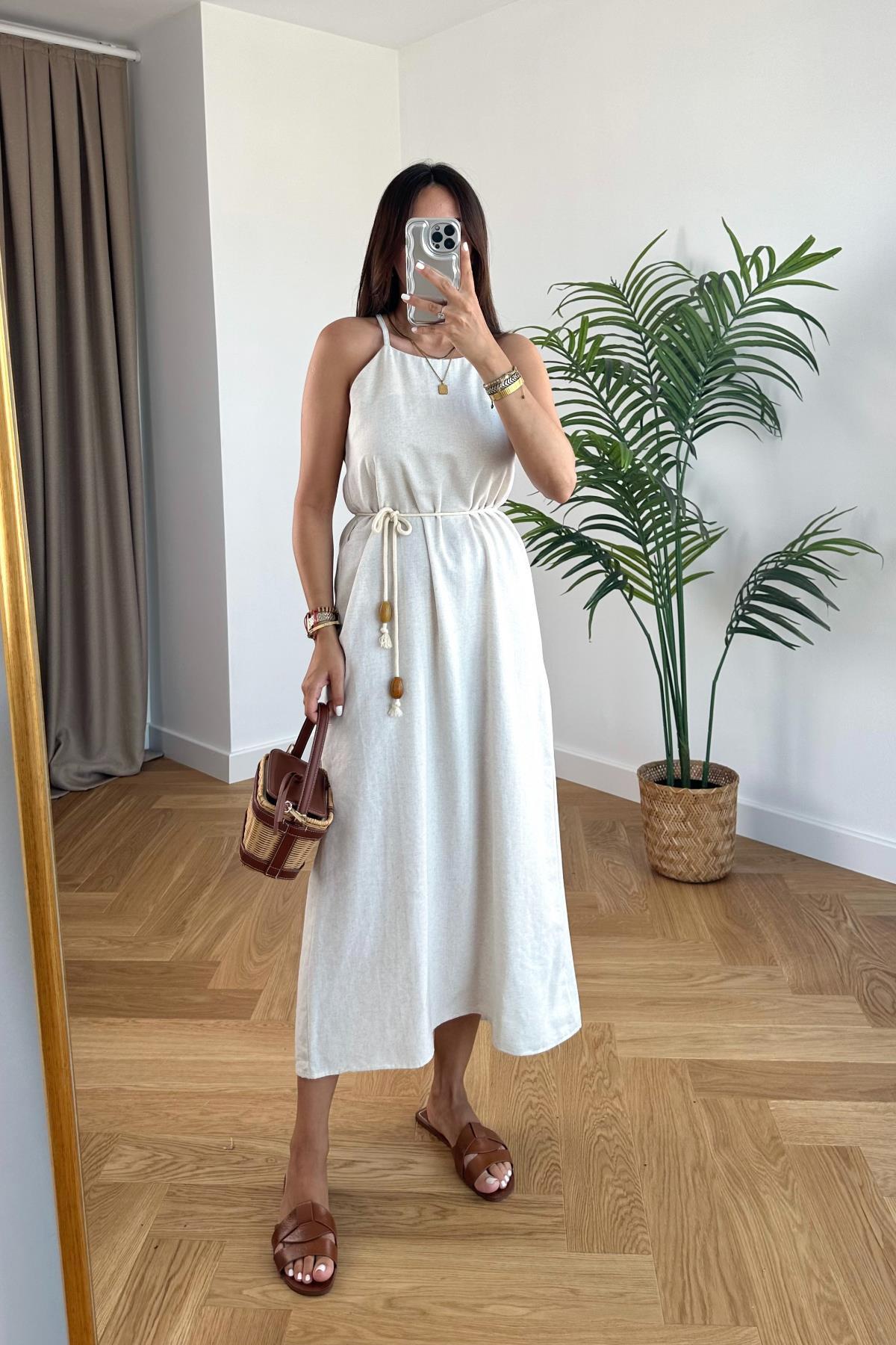 LEINENKLEID MIT GÜRTEL