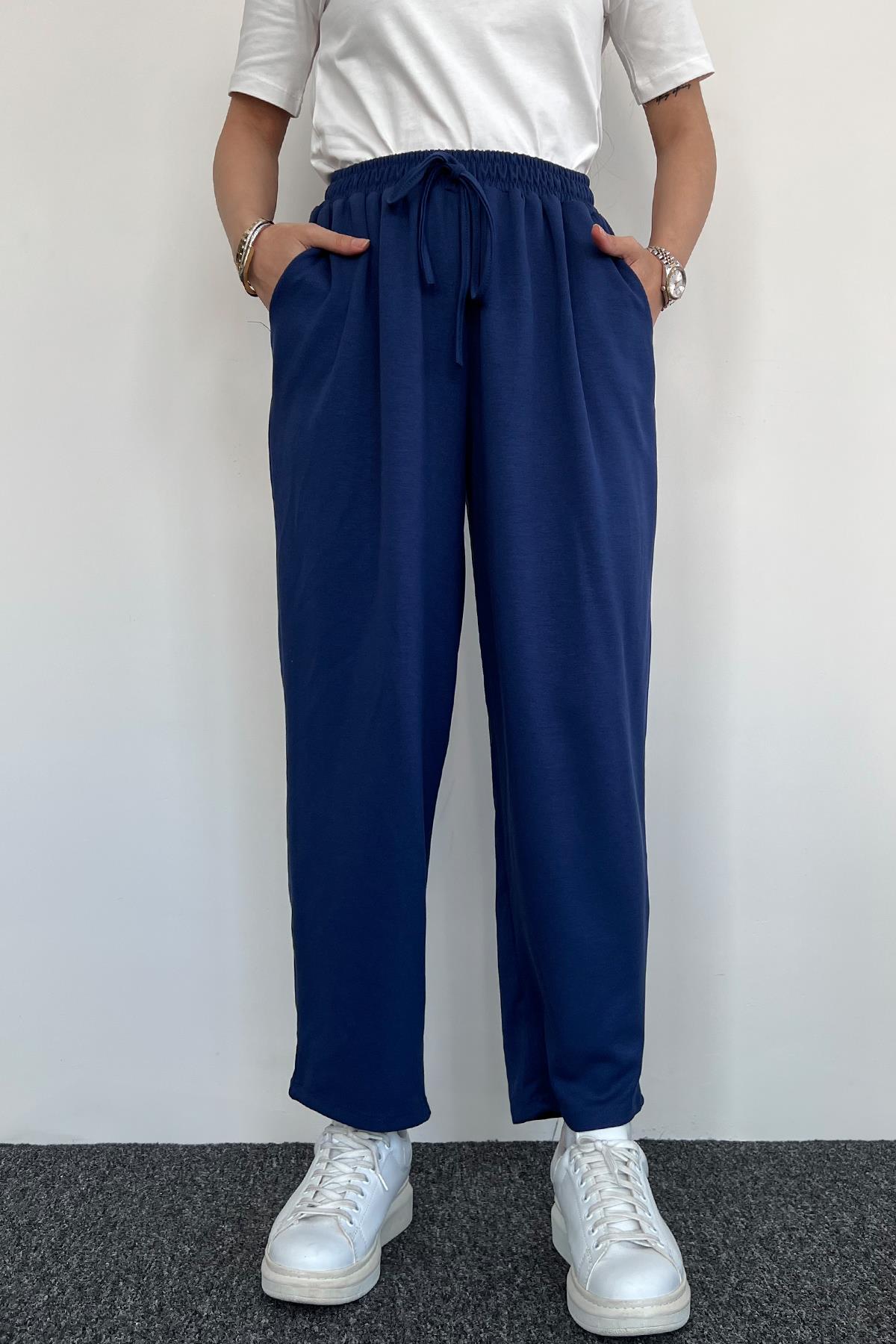 COMFY HAVUÇ KESİM BELİ LASTİKLİ EŞOFMAN ALTI LACİVERT