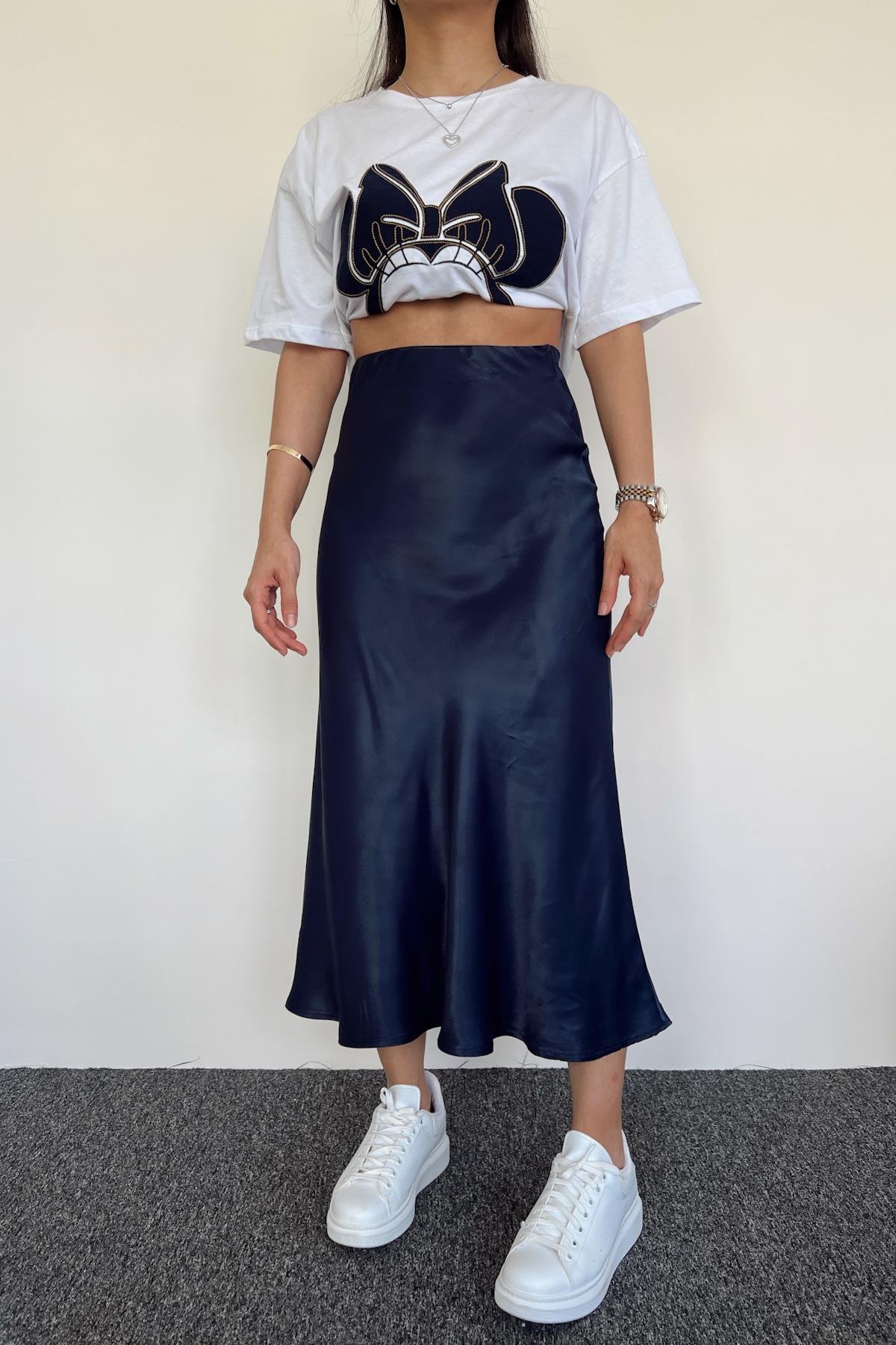 SATIN MIDI SKIRT ( VEREV )
