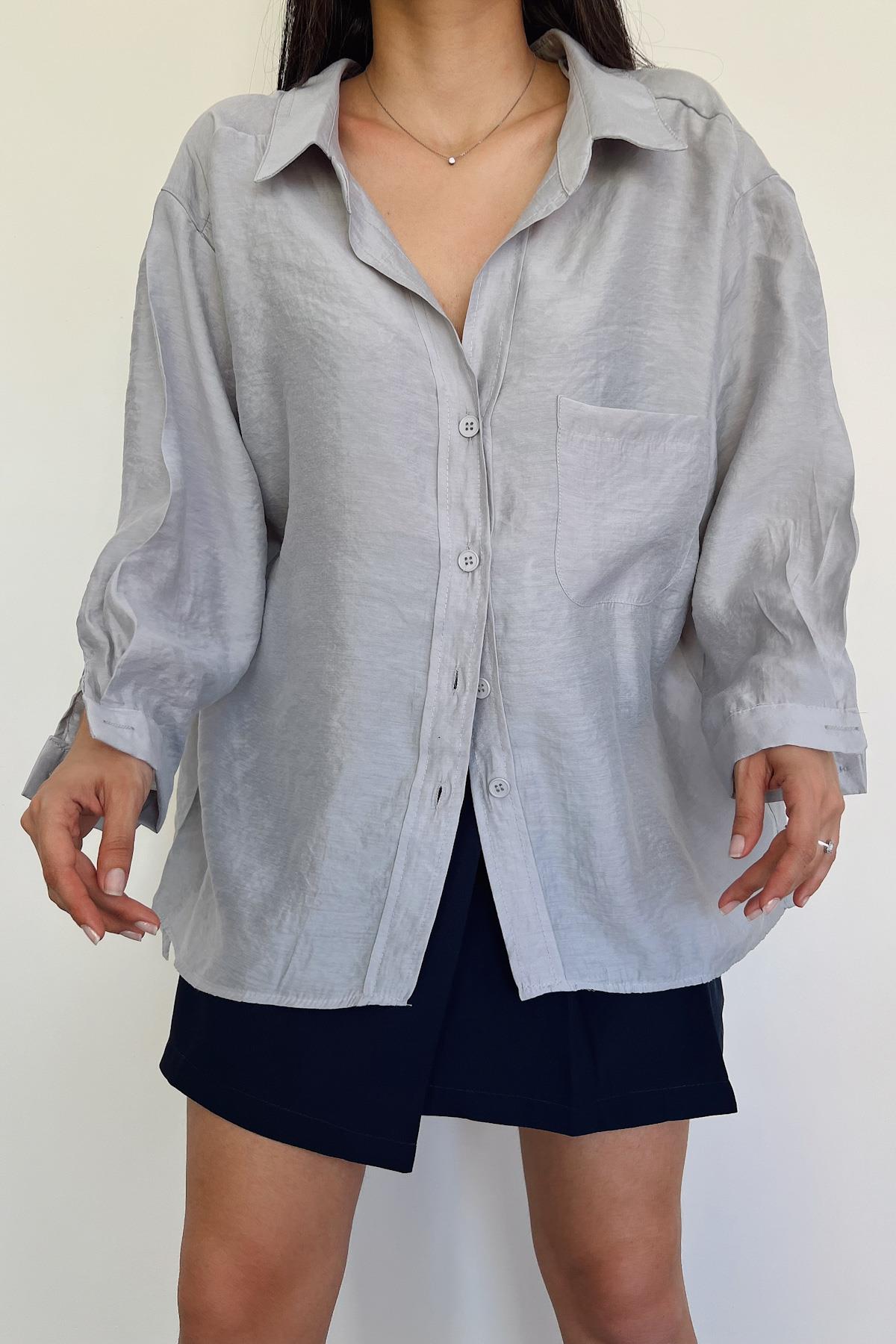 РУБАШКА ОВЕРСАЙЗ С НИЗКИМИ ПЛЕЧАМИ