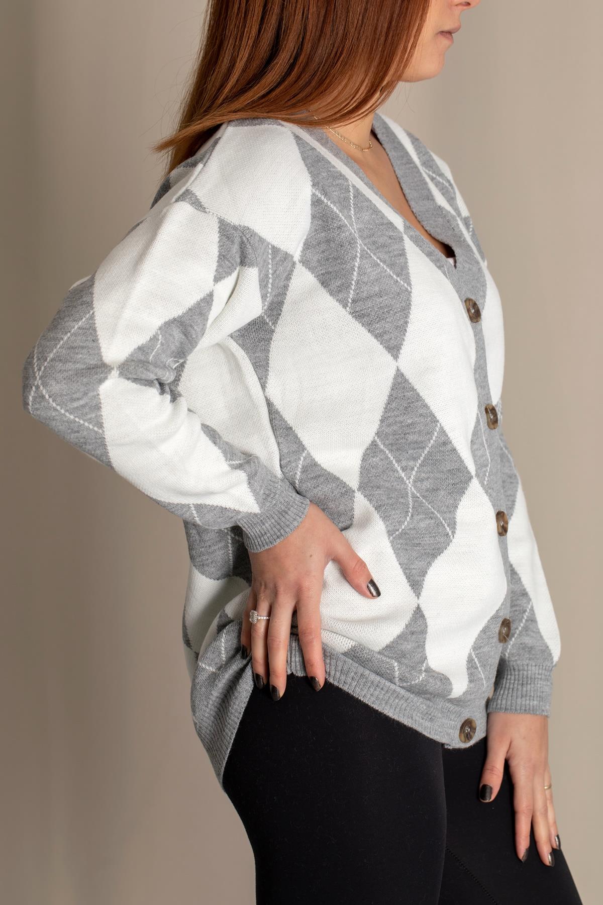 Strickjacke mit Baklava-Muster