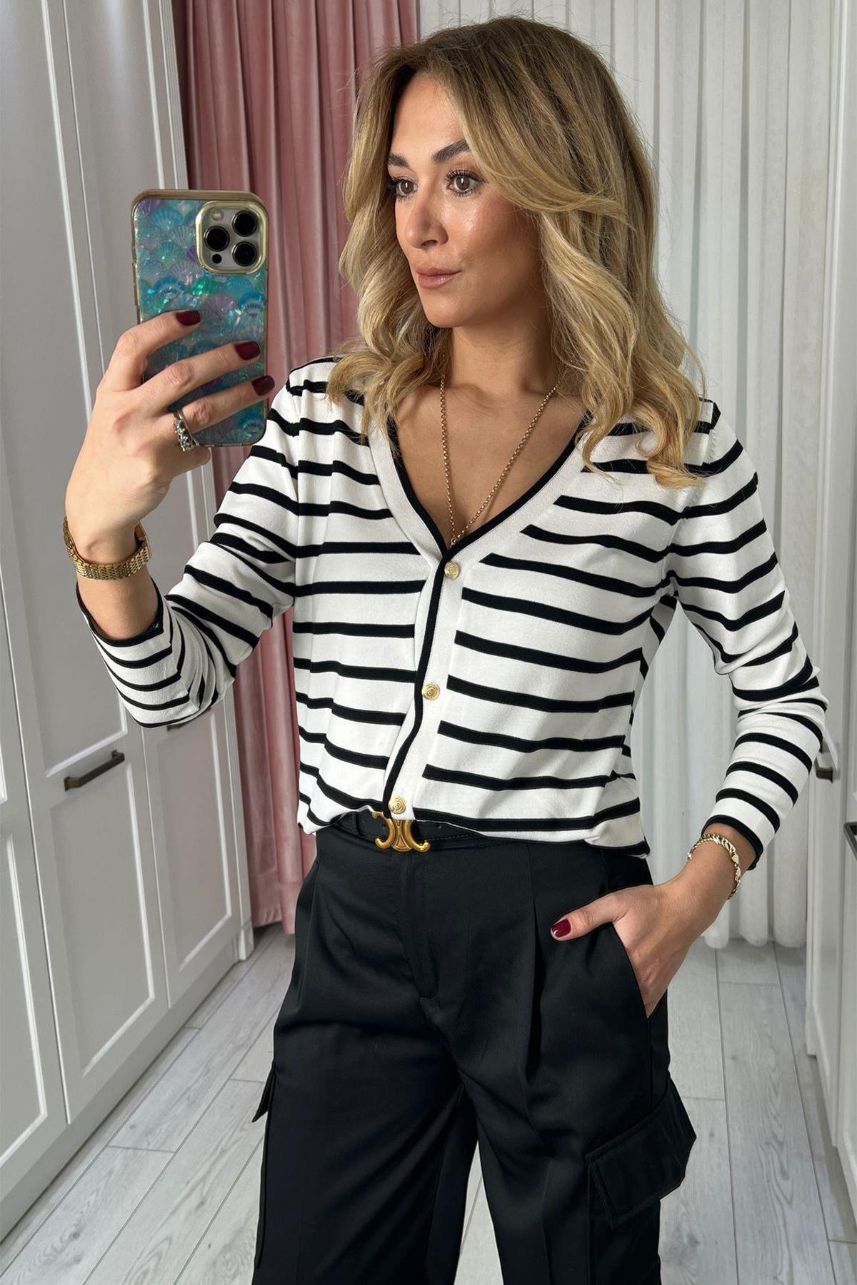 GESTREIFTER CARDIGAN