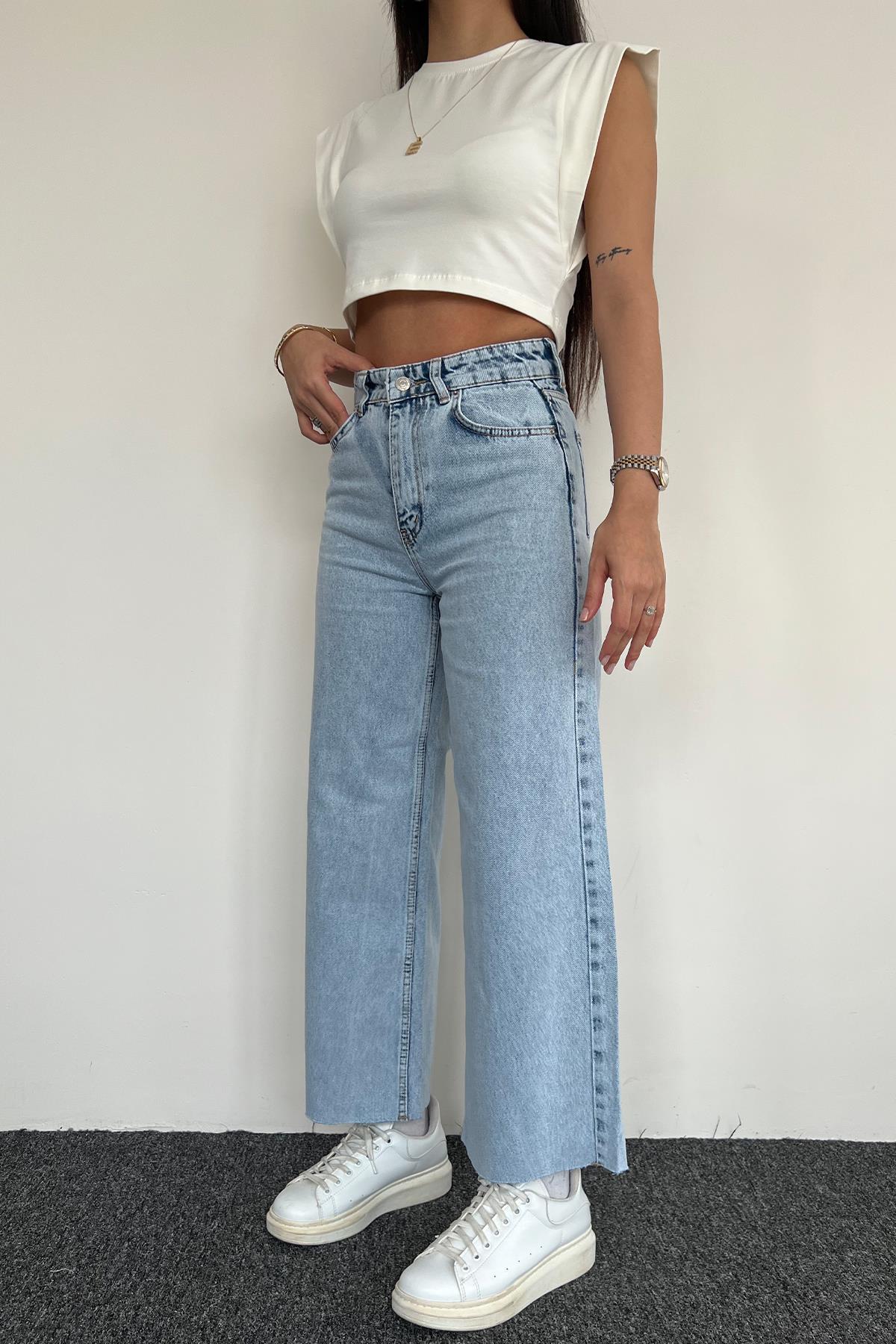 CULOTTE MOM JEAN PANTOLON AÇIK KAR