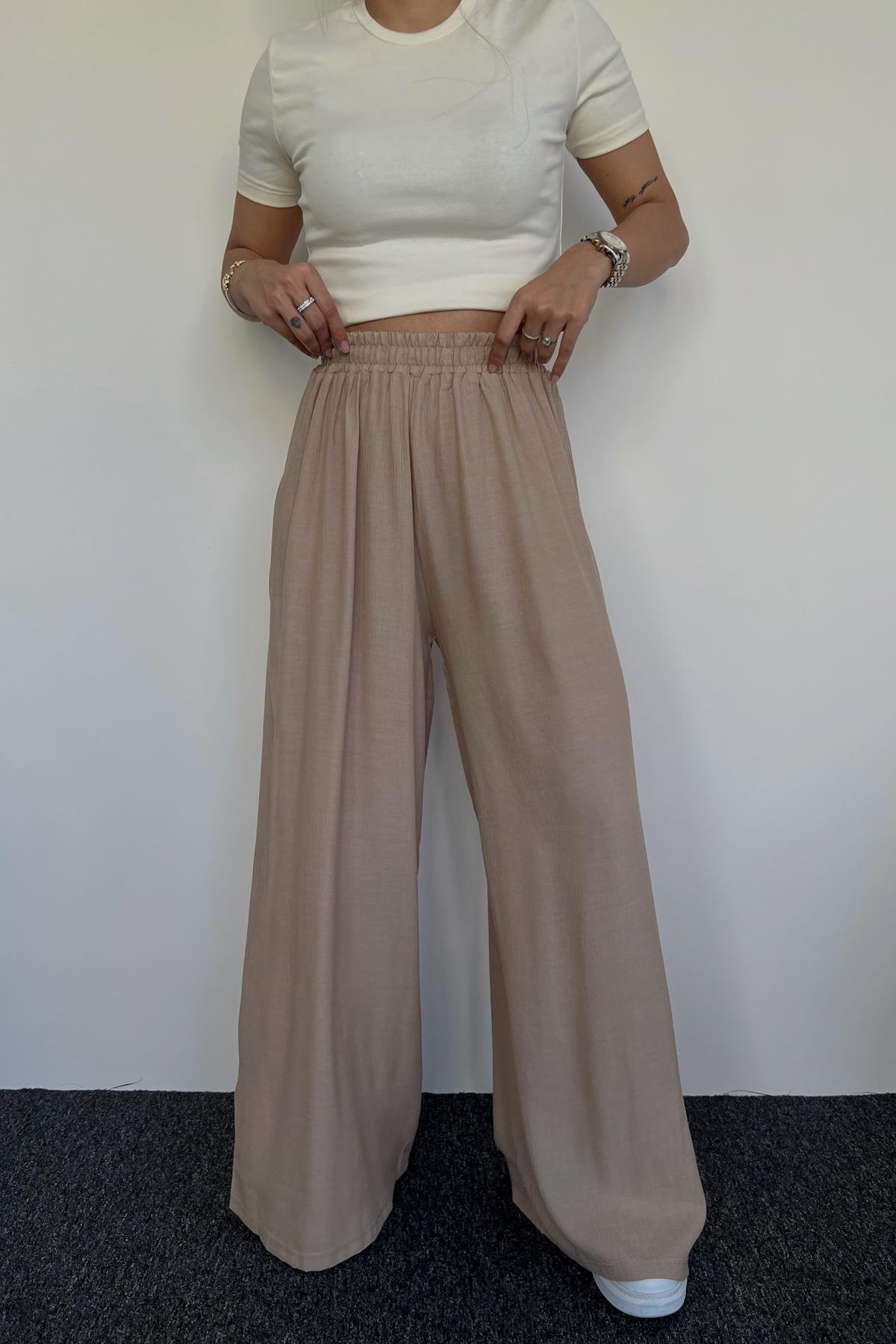БРЮКИ ПАЛАЦЦО с эластичной резинкой на талии