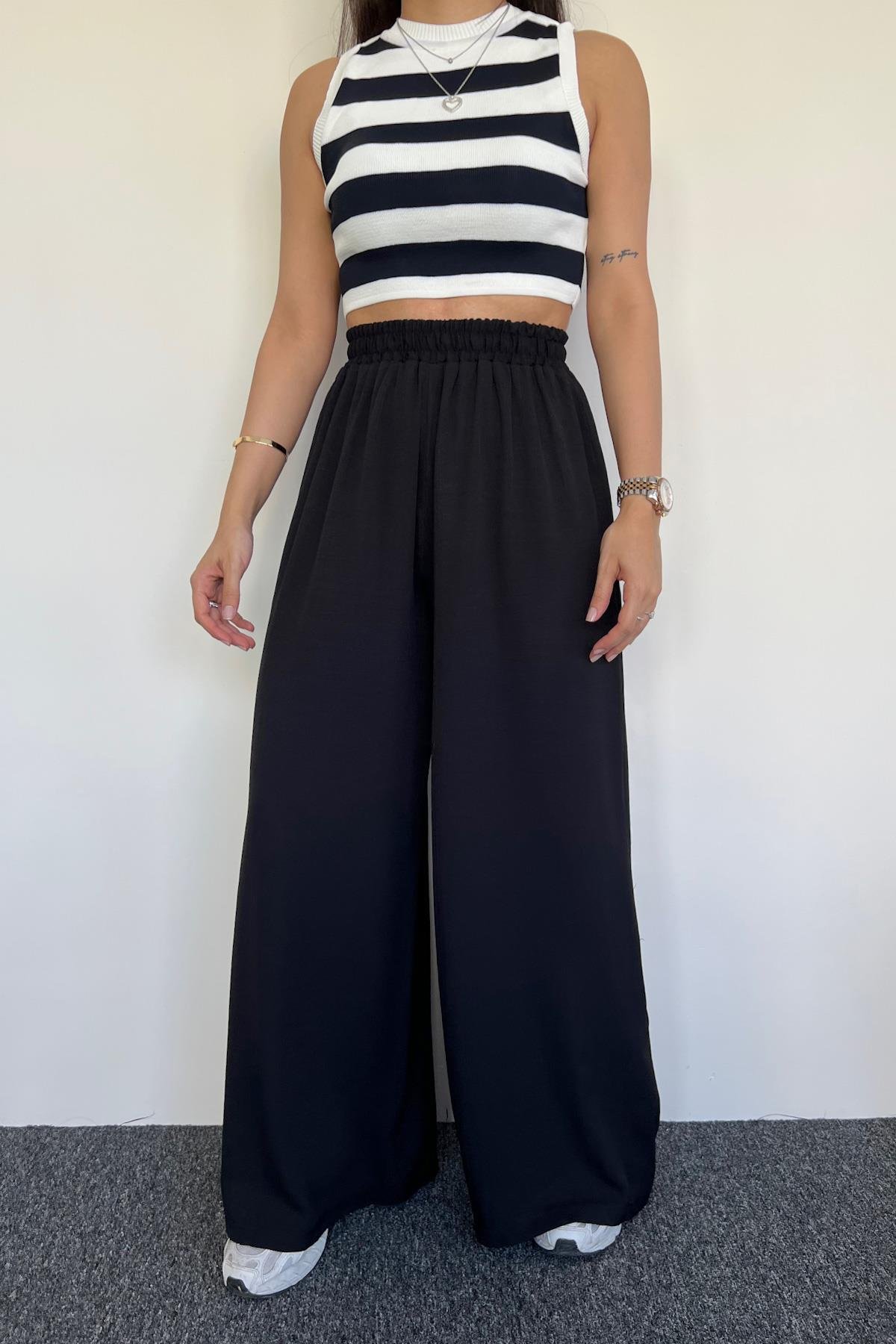 БРЮКИ ПАЛАЦЦО с эластичной резинкой на талии