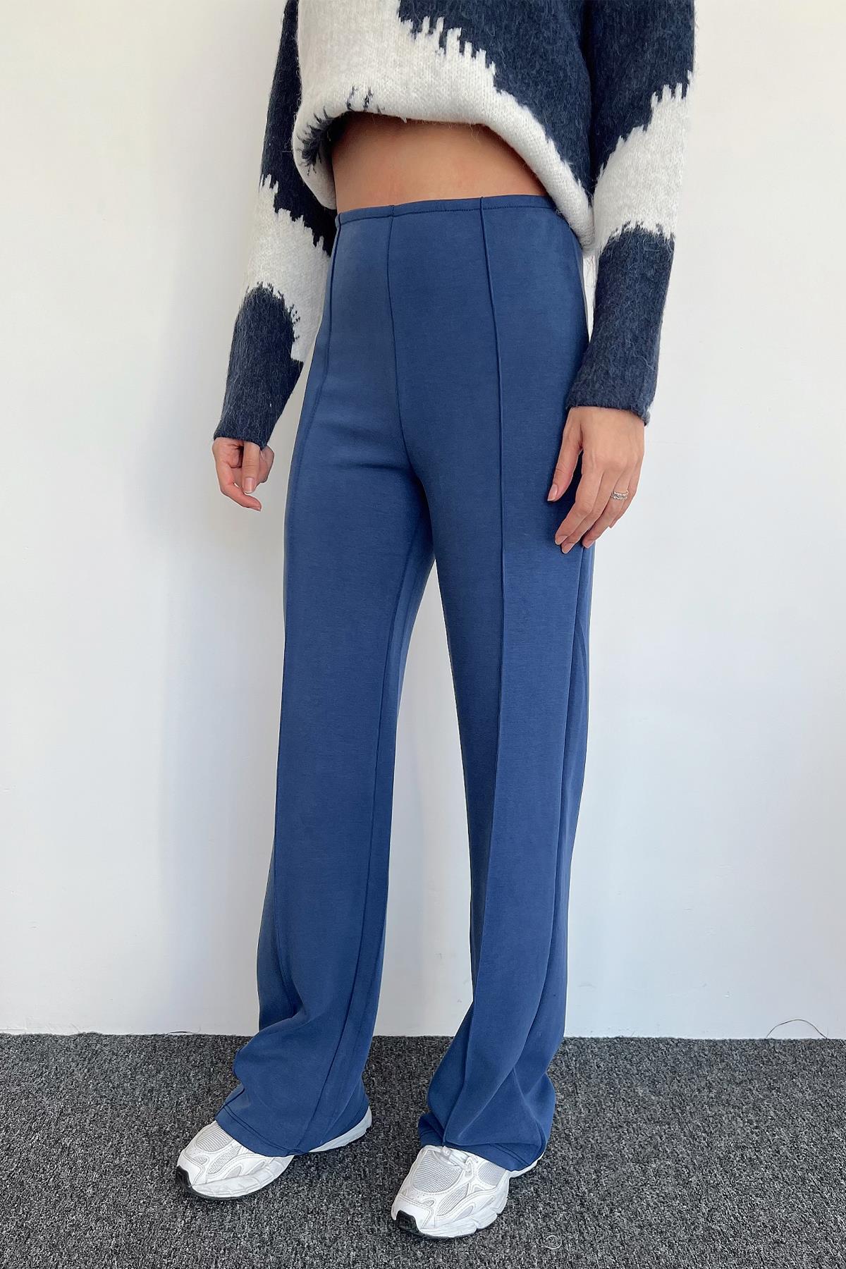 BOL PAÇA ESNEK MODAL PANTOLON LACİVERT