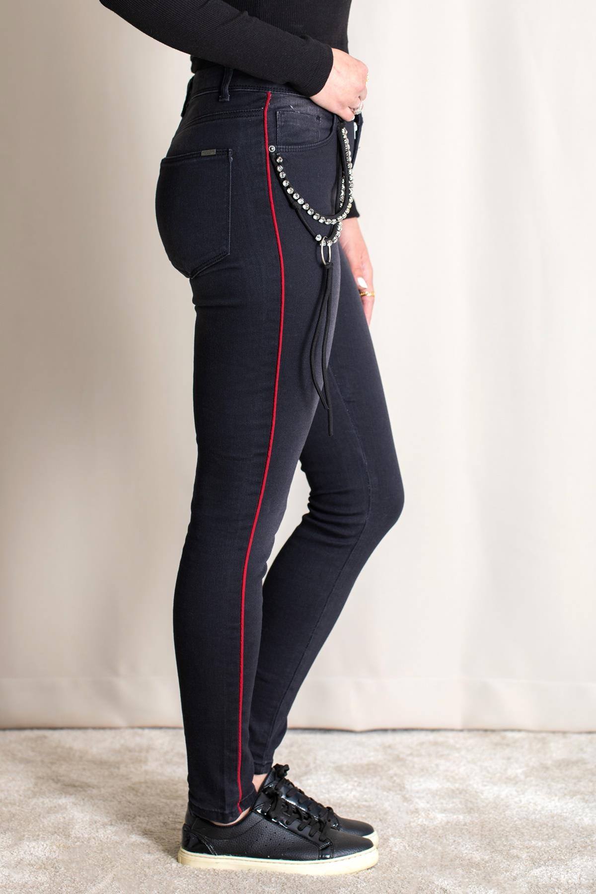 CEBİ ZİNCİR DETAYLI PANTOLON SİYAH