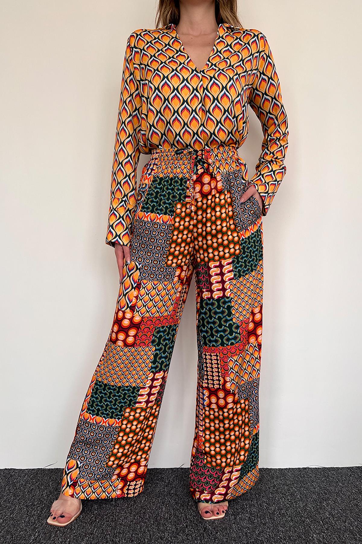 23005 PİJAMA TK. U. K. RENKLİ GEOMETRİK