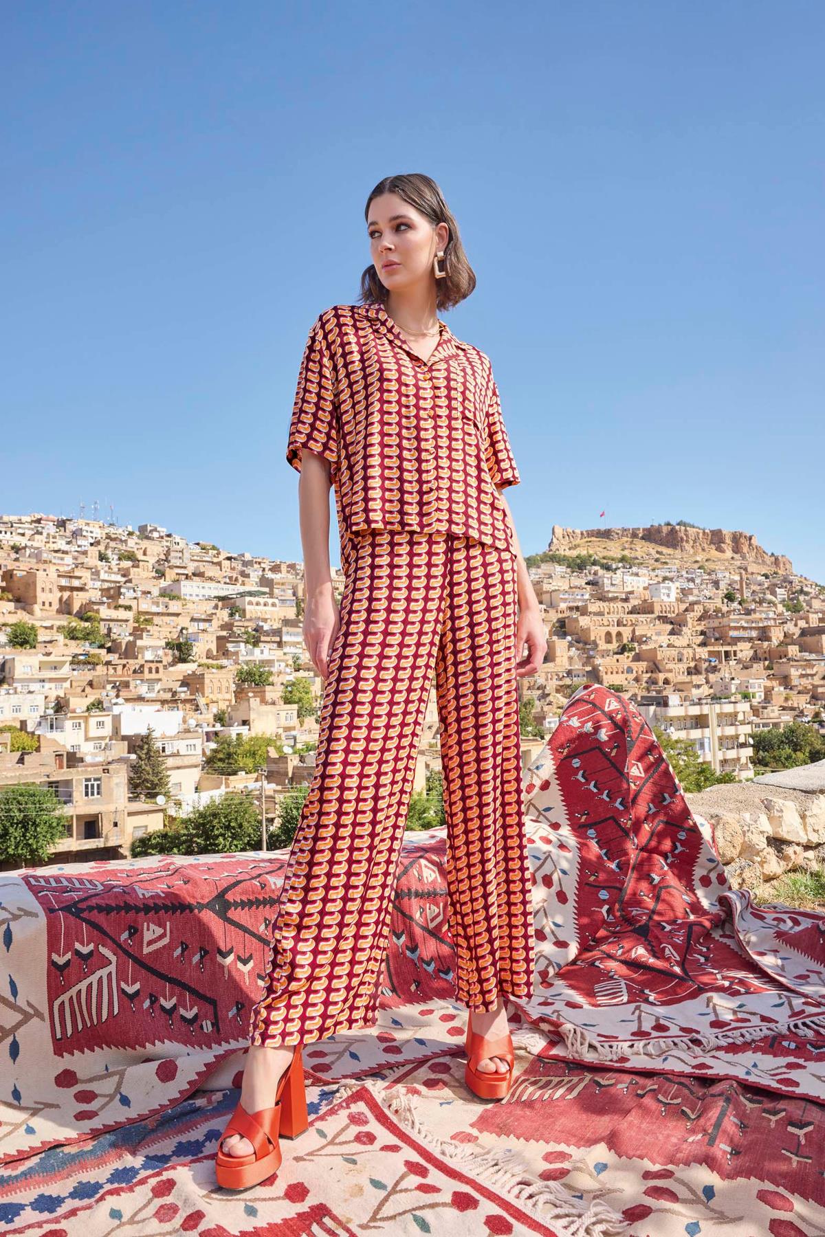 23008 PİJAMA TK. K. K. RENKLİ GEOMETRİK