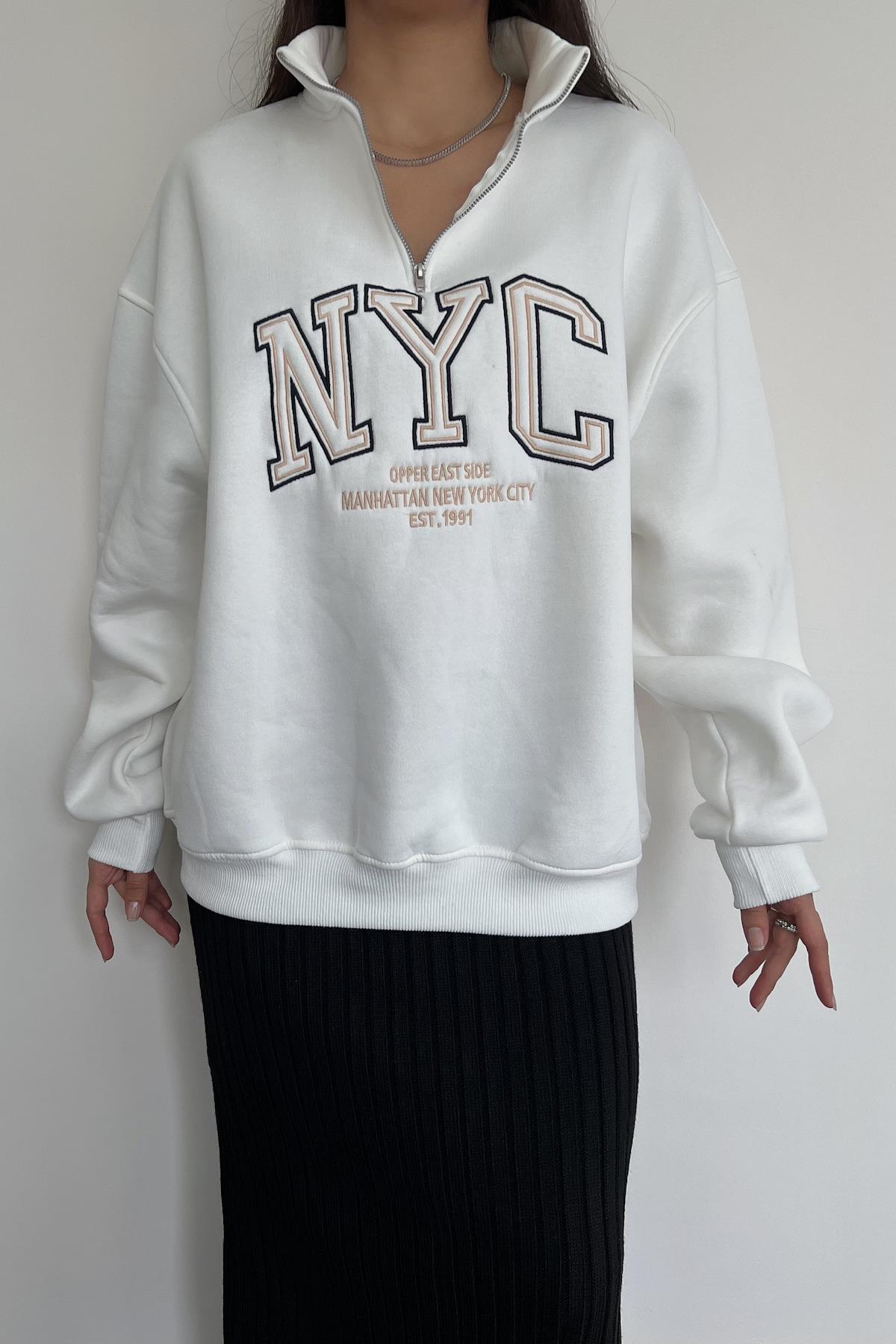 СВИТШОТ NYC NAKIŞLI YUMOŞ