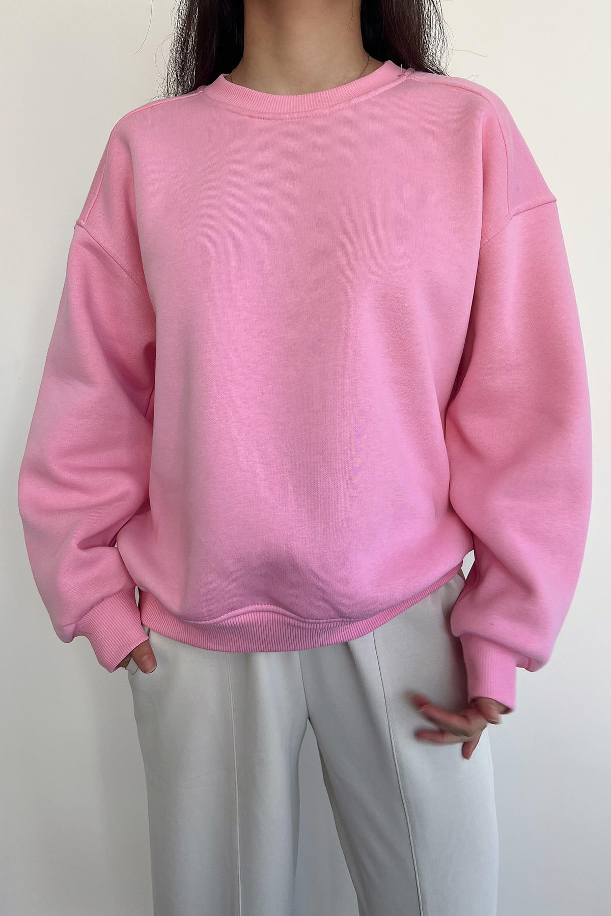 OMZU ROBALI SWEATSHIRT AÇIK PEMBE