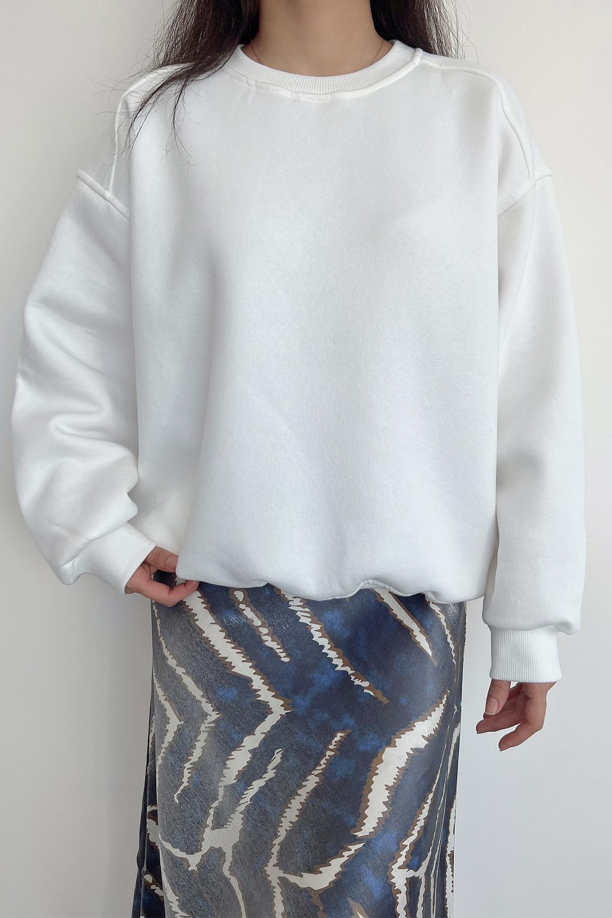 OMZU ROBALI SWEATSHIRT BEYAZ