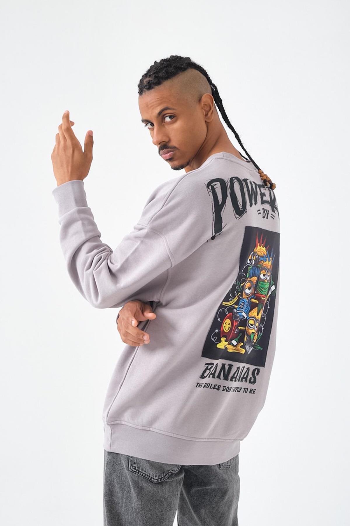 POWERED OLD SCHOOL SWEATSHIRT BUZ GRİ