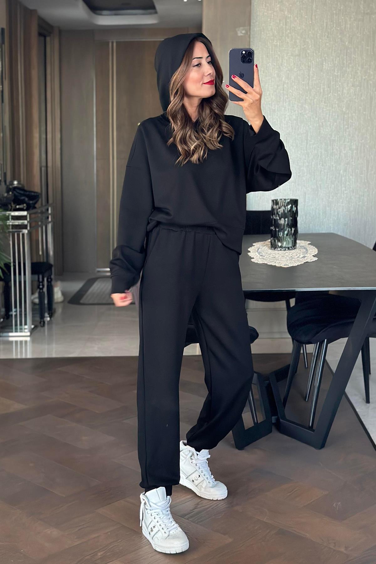 HOODİE EŞOFMAN TAKIM SİYAH